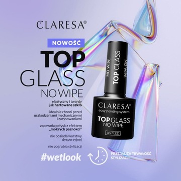 Claresa Top Glass No Wipe 5г без мытья Эффект закаленного стекла