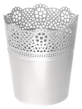 Doniczka Lace fi 112 mm biała DLAC115 Prosperplast