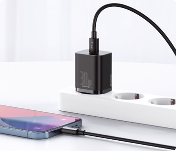 BASEUS SZYBKA ŁADOWARKA SIECIOWA DO TELEFONU ZASILACZ USB-C TYP-C 30W PD QC