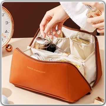 ЖЕНСКАЯ КОЖАНАЯ ДОРОЖНАЯ СУМКА ДЛЯ КОСМЕТИКИ.