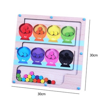 Магнитный сортировщик цветов, лабиринт, доска для путешествий, игрушки, деревянный магнит, сортировщик цветов