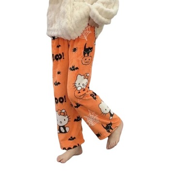 SPODNIE OD PIŻAMY HELLO KITTY MIĘKKIE I WYGODNE HALLOWEEN DYNIA