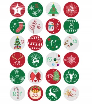 KALENDARZ ADWENTOWY ZESTAW DIY WORECZKI NAKLEJKI