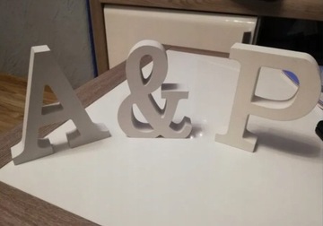 БУКВЫ НОМЕР ДЕРЕВО 11см СВАДЕБНОЕ 3D УКРАШЕНИЕ