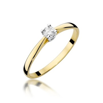 Pierścionek W-335 0,15ct brylanty żółte złoto 585