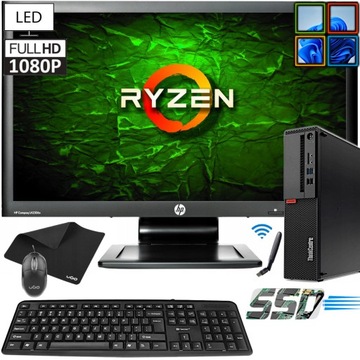 ZESTAW PC Lenovo M75s Ryzen 3 Quad 4.0GHz 8GB DDR4 SSD MONITOR LED23' Win11
