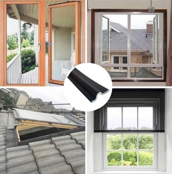 Uszczelka do okien drzwi 1m 30x7mm CZARNA uszczelniająca okna samoprzylepna