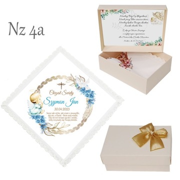 БЕЛАЯ КРЕСТАЛЬНАЯ ХАНИЦА для мальчика, девочки, КРЕЩЕНИЕ, ИМЯ, коробка