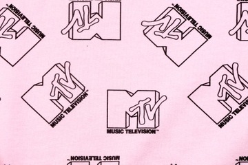 Bluza damska młodzieżowa z kapturem MTV Music Television r. M różowa nadruk