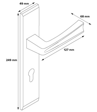 НАРУЖНАЯ РУЧКА MAJA 72MM ДЛЯ ЦИЛИНДРА ЛЕВАЯ, ПАТИНА