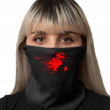KOMIN MASKA CHUSTA APASZKA ŚLADY KRWI HALLOWEEN
