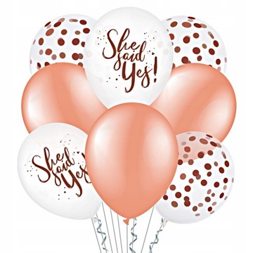 BALONY zestaw WIECZÓR PANIEŃSKI rose gold KONFETTI