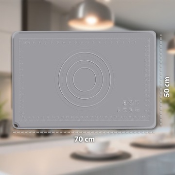 STOLNICA SILIKONOWA MATA DO CIASTA Z WYSOKIM RANTEM ANTYPOŚLIZGOWA 70x50 CM