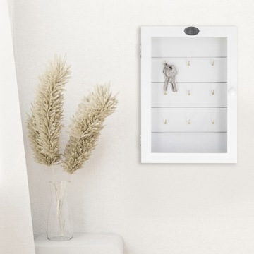KEY BOX, настенная вешалка, деревянный белый шкаф, большой, 9 мест
