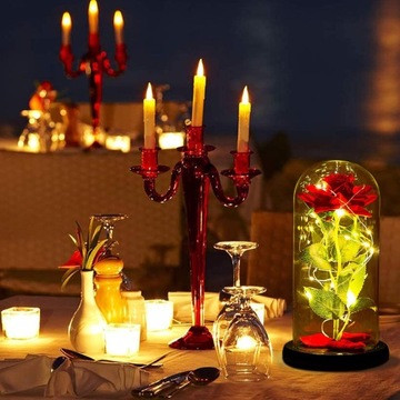 ВЕЧНАЯ РОЗА В СТЕКЛЕ, СВЕТЯЩАЯСЯ СВЕТОДИОДНАЯ ИДЕЯ, КРАСИВЫЙ ПОДАРОК ​​НА ДЕНЬ РОЖДЕНИЯ