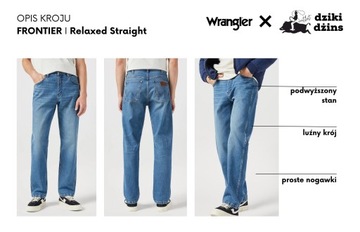 Wrangler FRONTIER Winner LUŹNE PROSTE SPODNIE JEANSOWE BEZ STRECZU W38 L32