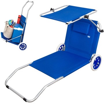 Aktive Beach leżak plażowy z parasolem przeciwsłonecznym maks. 110 kg,