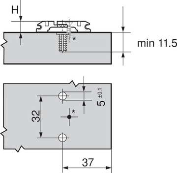 BLUM PROWADNIK CLIP DO ZAWIASU 174E6100.01