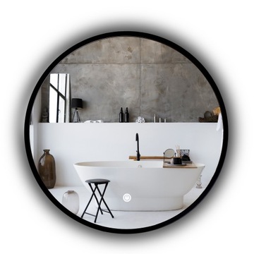 LUSTRO LED DO ŁAZIENKI W CZARNEJ RAMIE 95 CM LOFT