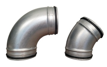 Колено штампованное спиральное фи 160 мм 90 с прокладкой