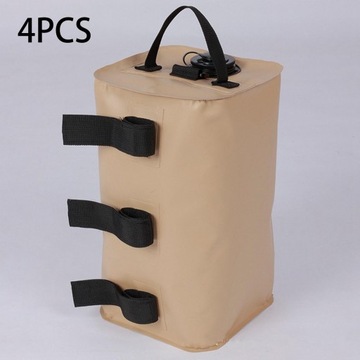 4 мешка с водой с навесом, мешки с песком и походная палатка