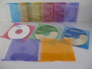 CD-боксы x 1 SLIM для цветных дисков, 10 шт.