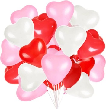 Balon lateksowy serce 60szt 3 kolory