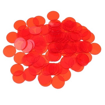 Pack of 19mm Plastic Poker Game Counter Bingo Casino Chips Kids Play Red1