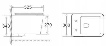 STELAŻ MISKA WC rimless + DESKA zestaw PODTYNKOWY