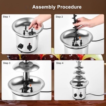 4-х уровневый электрический фонтан для шоколадного фондю для вечеринок, тихий