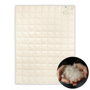 Kołdra puchowa letnia AMZ ORGANIC COTTON 90% puchu gęsiego 155x200 kremowa