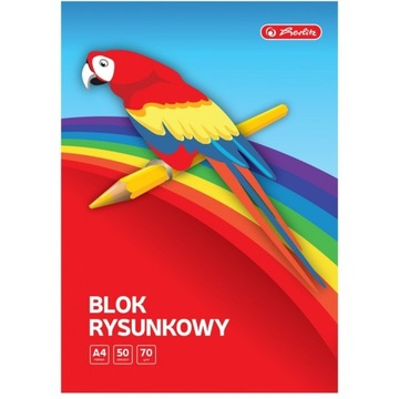 BLOK rysunkowy BIAŁY A4 HERLITZ 50 KARTEK 70g DUŻY