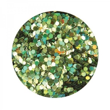 Brokat hologramowy plastry miodu Zielony 1 mm
