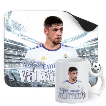 Zestaw Kubek Piłkarski + Podkładka pod mysz Federico Valverde Real Madryt