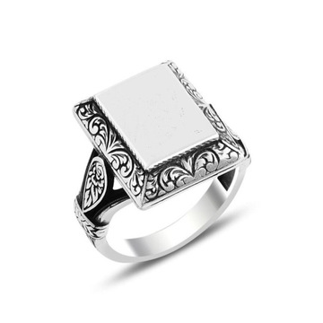 Elegancki męski sygnet herbowy grawer srebro 925