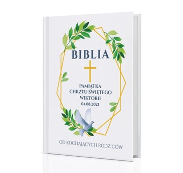 Biblia dla dziecka na CHRZEST pamiątka NADRUK