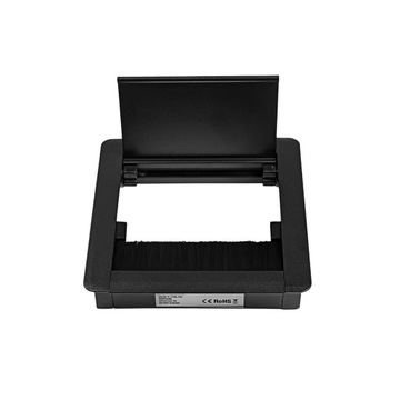 Przepust kablowy Spacetronik SPS-G01B ze szczotką 127x127 czarny aluminium