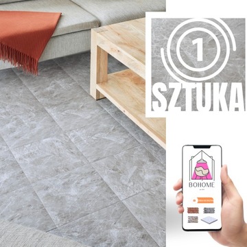Płytka Winylowa Samoprzylepna 1 SZTUKA Wodny SZARY MARMUR Kafle Panel