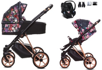 BABYACTIVE MUSSE wózek Dark Rose 3w1 CYBEX ATON 5