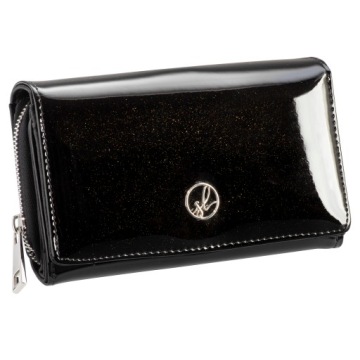 КОЖАНЫЙ КОШЕЛЕК ЖЕНСКИЙ - БОЛЬШОЙ - RFID - ЧЕРНЫЙ