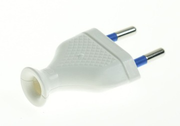 Съемная плоская вилка 2,5А/250В, класс II и WT-1/2,5А W-99524 БЕЛАЯ