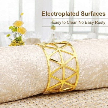 КОЛЬЦА ДЛЯ САЛФЕТОК ЗОЛОТЫЕ КОЛЬЦА 12 шт.