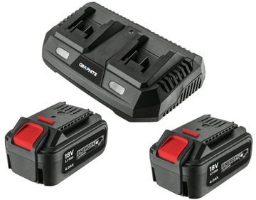 GRAPHITE POWERPACK ŁADOWARKA 3A +2x AKUMULATOR 4Ah