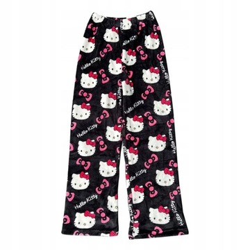 ЖЕНСКИЕ ПЛОТНЫЕ ТЕПЛЫЕ ФЛАНЕЛЕВЫЕ ПИЖАМНЫЕ БРЮКИ HELLO KITTY, МЯГКИЕ, УДОБНЫЕ