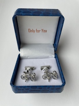 Запонки EXC Bicycle Retro Dutchman из старинного серебра в подарочном футляре