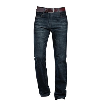 Męskie jeansy o prostym kroju, proste, szerokie nogawki, luźny krój z czarnym 28