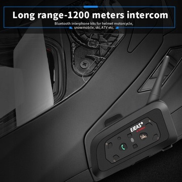 ИНТЕРФОН BLUETOOTH МОТОЦИКЛЬНЫЙ ШЛЕМ EJEAS V6 PRO 1200M