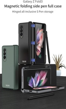 Чехол для Galaxy Z Fold 3, складной чехол с закаленной защитной пленкой для экрана