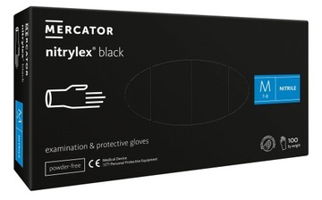 Rękawice nitrylowe bezpudrowe - black M
