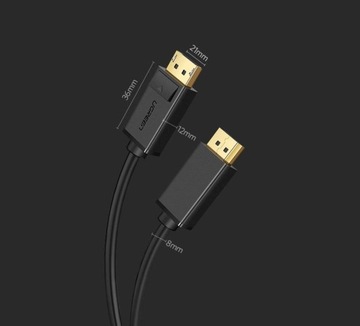 Кабель Ugreen DisplayPort 1.2 4K, 2 м, черный
